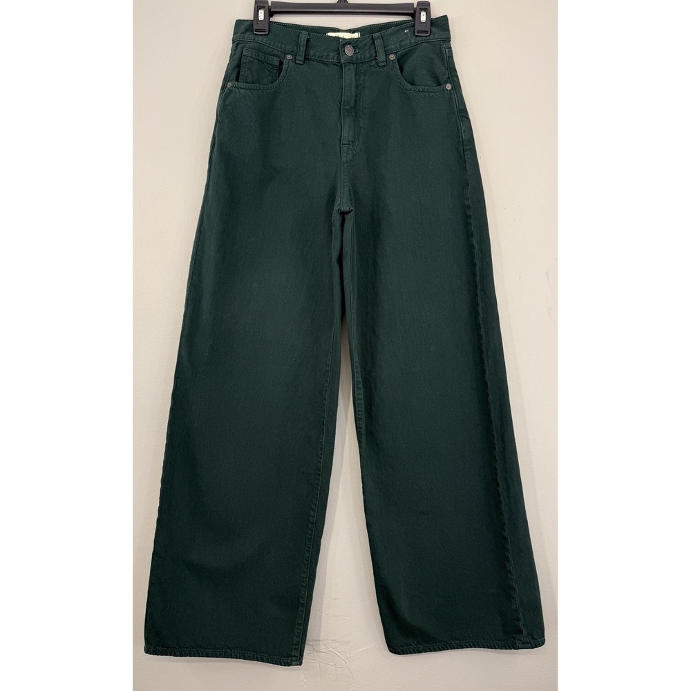 Madewell Superwide-Leg Jeans Women's 27 High Rise Green Denim